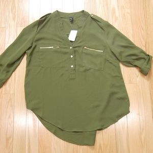 NWT Windsor Olive Green Top